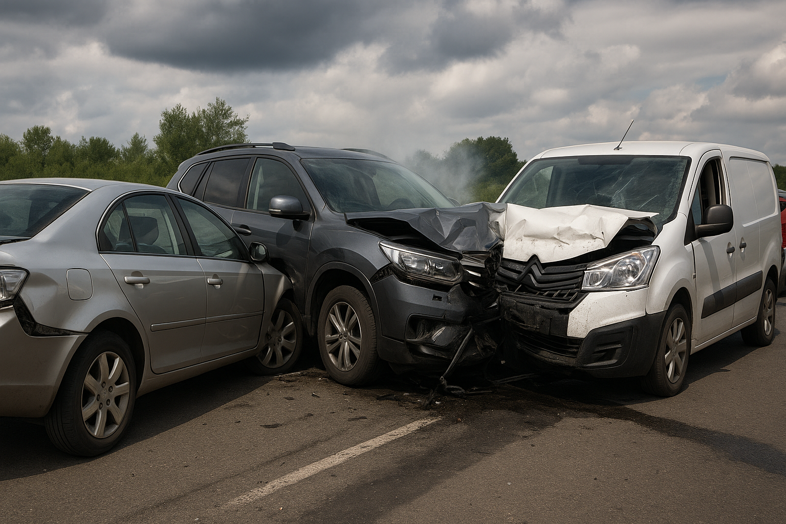 Colisiones múltiples y reparto de culpas