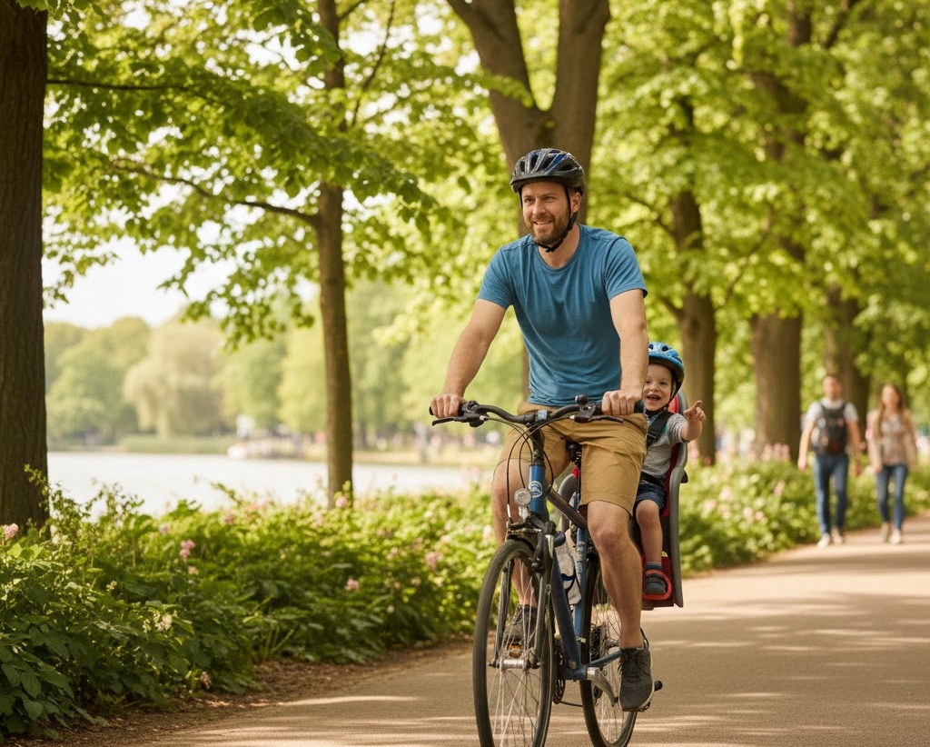 Cómo llevar niño en bicicleta