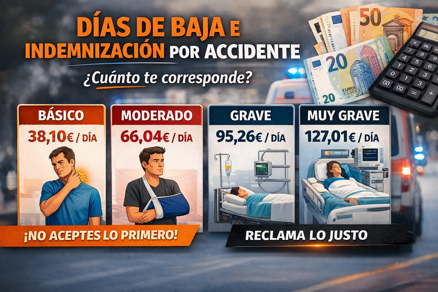 días de baja indemnización accidente