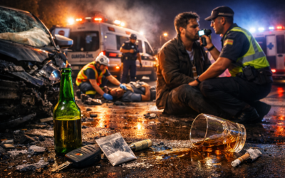Accidente de tráfico con alcohol o drogas: qué cambia en la indemnización y en el proceso penal