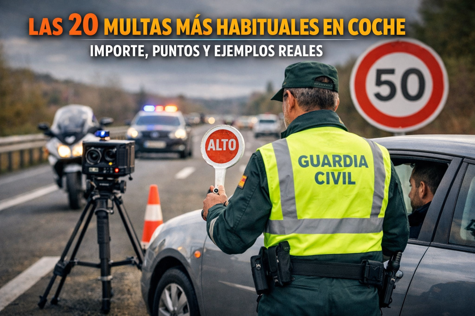 Las 20 sanciones más habituales en coche en España