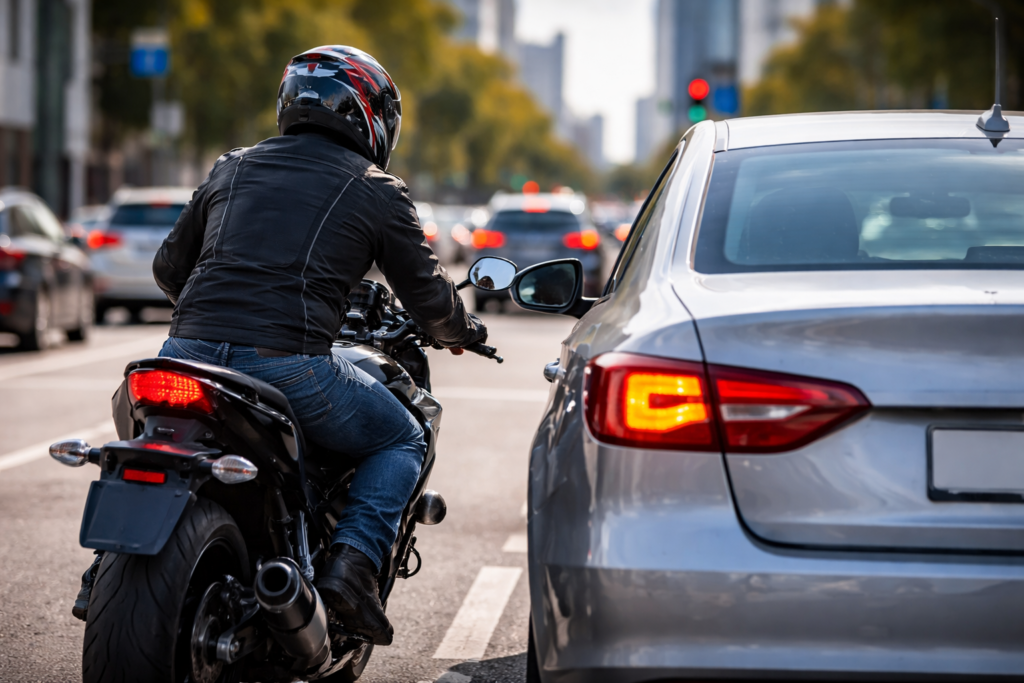 accidente de tráfico en moto en ciudad