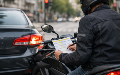 Accidente con moto parada (semáforo/atasco): el error nº1 al dar parte