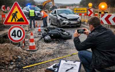 Accidente en zona de obras: cómo demostrar la negligencia y ganar la reclamación