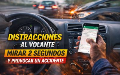 Distracciones “cortas” al volante (mirar 2 segundos): cómo se convierten en accidente de tráfico