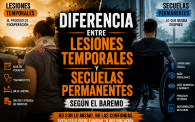 Diferencia entre lesiones temporales y secuelas permanentes según el baremo