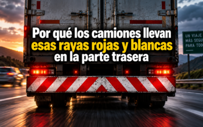 Por qué los camiones llevan esas rayas rojas y blancas en la parte trasera